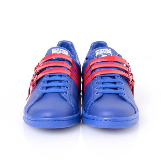 アディダスラフシモンズ (adidas by raf simons) スタンスミス3本レザーストラップスニーカー レディース レザー ブルーaq2723l レディース春夏 3,980円以上購入で送料無料 正規取扱