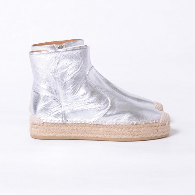 エムエムシックス メゾンマルジェラ MM6 MAISON MARTIN MARGIELA エスパニョール底ハイカットスニーカー レザー シルバーs59wu0031sy0304961 2017SS レディース春夏新作 送料無料 正規取扱