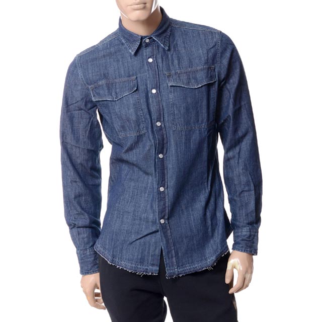 ハイドロゲン (Hydrogen) デニムシャツ ダークデニム21050959001520 2017AW メンズ秋冬新作 送料無料 正規取扱