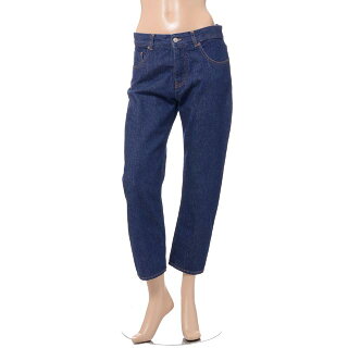 エムエムシックスメゾンマルジェラ(MM6MAISONMARTINMARGIELA)裾タック入りジーンズコットンインディゴ