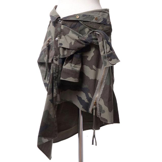 フェイスコネクション (Faith Connexion) 変形シャツスカート コットン カモフラージュw1453t00030curry レディース春夏 3,98...