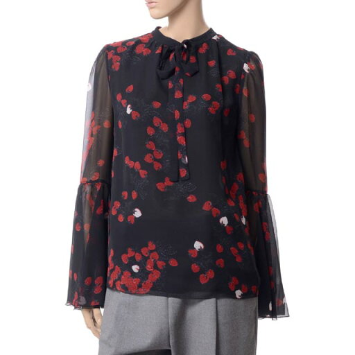 ジャンバティスタ ヴァリ (Giambattista Valli) イチゴ柄リボン付き長袖ブラウス シルク ブラックレッドa17sv22103131 2017AW レディース秋冬新作 送料無料 正規取扱 ジャンバティスタ ヴァリ (Giambattista Valli) イチゴ柄リボン付き長袖ブラウス シルク ブラックレッドa17sv22103131 2017AW レディース秋冬新作 送料無料 正規取扱