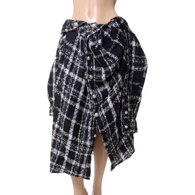 フェイスコネクション (Faith Connexion) チェックスカート ツィード ブラックホワイトw1453t00025b110 レディース秋冬 3,980...