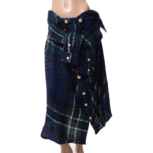 フェイスコネクション (Faith Connexion) チェックスカート ツィード ネイビーw1453t00026n984 レディース秋冬 3,980円以上購...