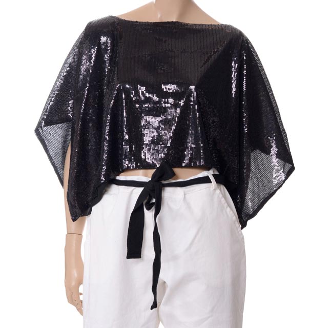 インポートブランド (import brand) ケープ風ブラウス スパンコール ブラックea8daniela 2018SS レディース春夏新作 送料無料 正規取扱