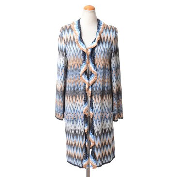 ミッソーニ (Missoni) ローブカーディガン ウールレーヨン ブルーベージュミックス52160931001511 2018SS レディース春夏新作 送料無料 正規取扱