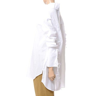 アンドゥムルメステール(anndemeulemeester)タイ付き変形ブラウスコットンホワイト