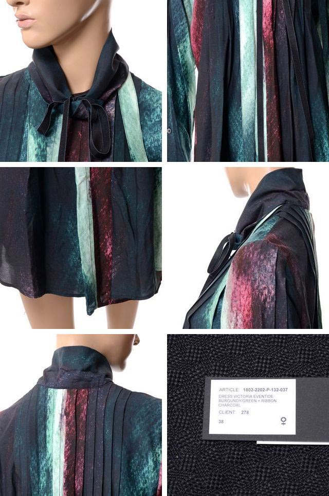 アンドゥムルメステール (ann demeulemeester) 長袖ロングワンピース レーヨンシルク グリーンプリント18022202p132037 2018AW レディース秋冬新作 正規取扱 アンドゥムルメステール (ann demeulemeester) 長袖ロングワンピース レーヨンシルク グリーンプリント18022202p132037 2018AW レディース秋冬新作 正規取扱