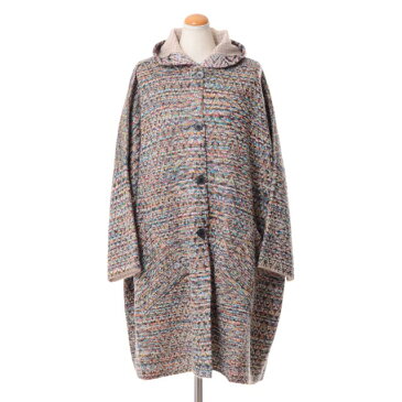 ミッソーニ (Missoni) リバーシブルローブカーディガン アルパカミックス ミックス柄ベージュ52172901001301 2018AW レディース秋冬新作 送料無料 正規取扱