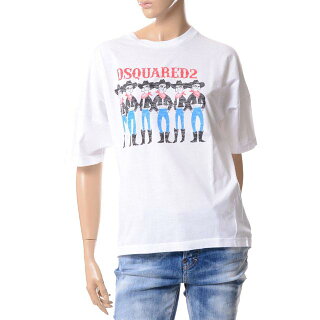 ディースクエアード(Dsquared2)カウボーイプリントTシャツコットンホワイト
