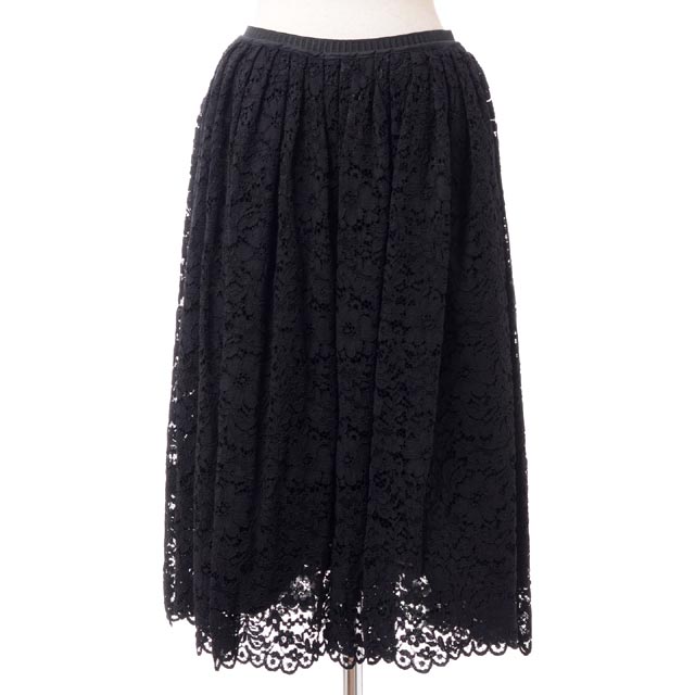 アントニオマラス (ANTONIO MARRAS) ミディ丈総レーススカート オリジナルレース ブラックlb2006d44w99 2018AW レディース秋冬新...