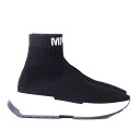 エムエムシックス メゾンマルジェラ (MM6 MAISON MARGIELA) MM6ロゴソックススニーカー メッシュニット ブラックホワイトs59ws0073t8013 2019SS レディース春夏新作 送料無料 正規取扱