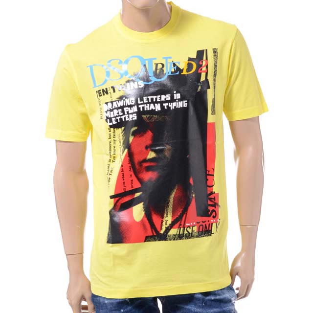 ディースクエアード (Dsquared2) ロゴTシャツ コットン イエローs71gd076322427172 2019SS メンズ春夏新作 送料無料 正規取扱