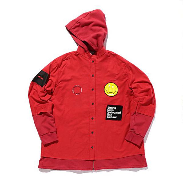 スタジオセブン (STUDIO SEVEN) Shirt Layered Parka レイヤードシャツパーカー コットン レッド70863649red10月 2019AW メンズ秋冬新作 送料無料 正規取扱