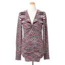 ミッソーニ (Missoni) Vネックロング丈セーター 羊毛 ブラックレッド52133130001152 2020AW レディース秋冬新作 送料無料 正規取扱