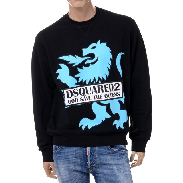 ディースクエアード トレーナー メンズ ディースクエアード (Dsquared2) スウェットトレーナー コットン ブラックs74gu042425305900 メンズ 送料無料 正規取扱