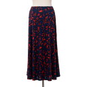 アーデム (ERDEM) フラワープリントフレアースカート ストレッチジャージー ネイビーレッドps214377etlj 2021SS レディース春夏新作 送料...