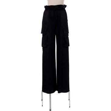 アンドゥムルメステール (ann demeulemeester) ワイドカーゴパンツ ジャージー ブラックサテン8413150599 2021SS レディース春夏新作 送料無料 正規取扱
