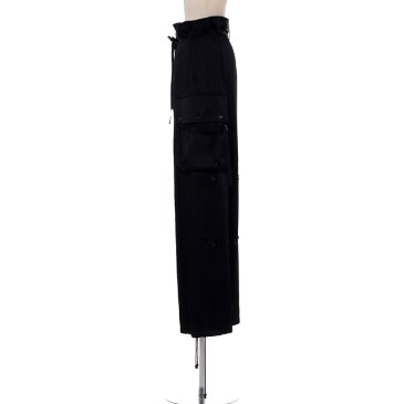 アンドゥムルメステール (ann demeulemeester) ワイドカーゴパンツ ジャージー ブラックサテン8413150599 2021SS レディース春夏新作 送料無料 正規取扱