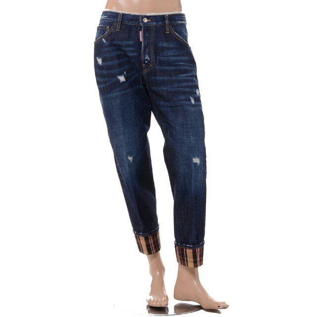 ディースクエアード (Dsquared2) ワークウェアジーンズ コットン ネイビーブルーs74lb1007470 2021AW メンズ秋冬新作 送料無料 正規取扱
