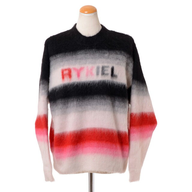 ソニアリキエル (SONIA RYKIEL) ロゴ入りボーダーセーター アルパカモヘア混合 ブラックピンク121hc053milablack 2021AW レディース秋冬新作 送料無料 正規取扱のサムネイル