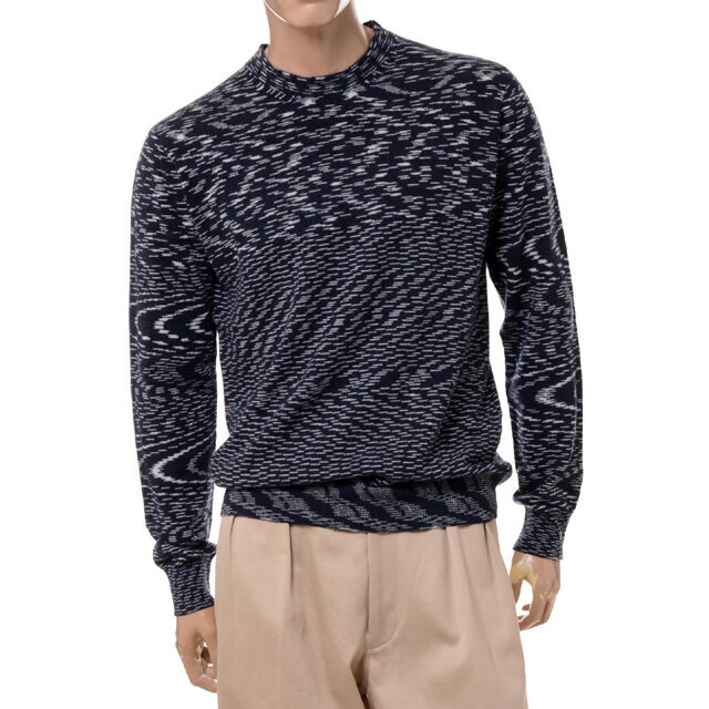 ミッソーニ (Missoni) 丸襟セーター ウールミックス ブラックミックス52253030001521 2021AW メンズ秋冬新作 送料無料 正規取扱