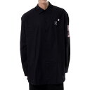 フレッドペリー ラフシモンズ (RAF SIMONS) フレッドペリー FRED PERRY バックパッチオーバーサイズドシャツ コットン ブラックsm1955102 2021AW メンズ秋冬新作 送料無料 正規取扱