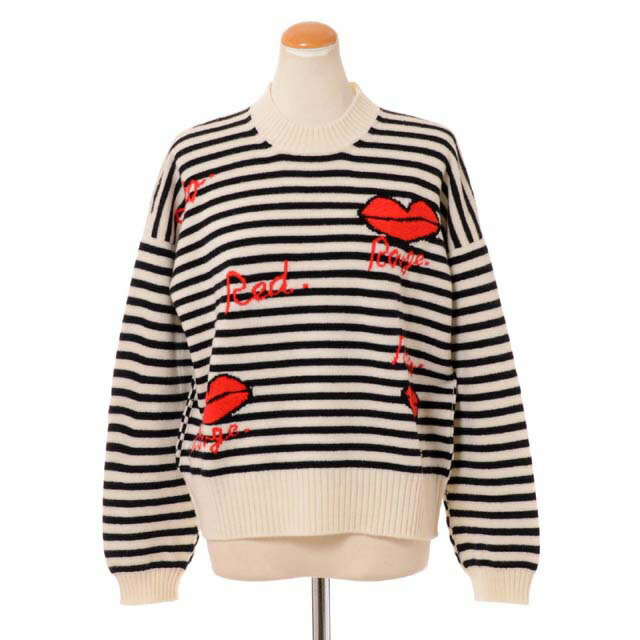 ソニアリキエル (SONIA RYKIEL) ボーダー長袖セーター スーパーファインウール エクリュ122ec043aa109 2022SS レディース春夏新作 送料無料 正規取扱