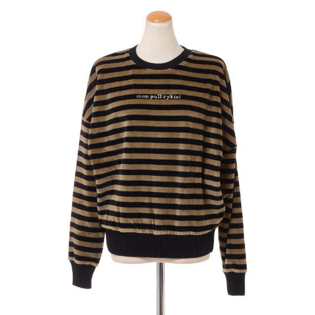 ソニアリキエル (SONIA RYKIEL) プルオーバー ベロア カーキボーダー8196140039 2022AW レディース秋冬新作 送料無料 正規取扱のサムネイル