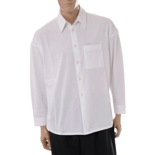 マルニ (Marni) シャツ コットン ホワイトcumu0061x1utczw01Long-sleeved shirt. Regular pointed collar. Boxy fit. 2023SS メンズ春夏新作 送料無料 正規取扱