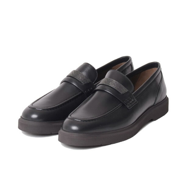 ブルネロクチネリ (Brunello Cucinelli) モニーレ付きローファー ナッパーレザー ブラックmznag2370c101 2023AW レディース...