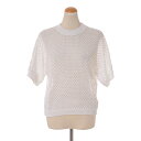 ペゼリコ 半袖セーター 透かし編みスパンコール ホワイト