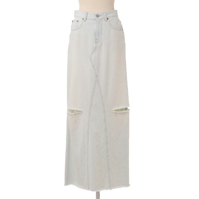 エムエムシックス メゾンマルジェラ (MM6 MAISON MARGIELA) マキシ丈スカート デニム ライトブルーs52mi0007992 2024SS レ...