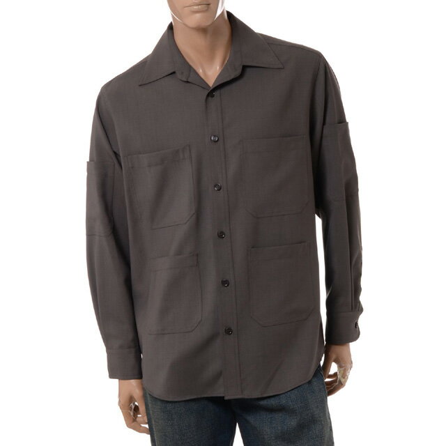 エムエムシックス メゾンマルジェラ (MM6 MAISON MARGIELA) シャツ ウール ダークブラウンsh2dt0004m35080810 2024SS...