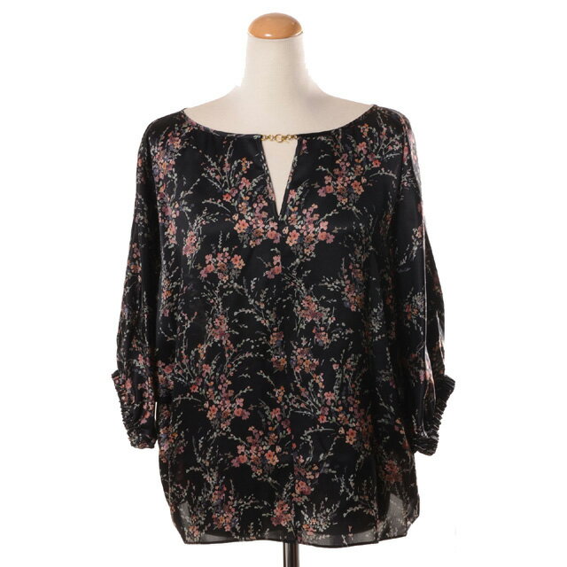 クリスティーナティ (Kristina Ti) 五分袖ブラウス シルク ブラックプリントkbl0081ti0276nr8 2024AW レディース秋冬新作 送料...