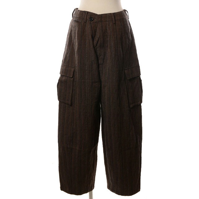 ダウェイ (DAWEI) ワーク風パンツ ウールコットン ブラウンストライプt12oakstrippants 2024AW レディース秋冬新作 送料無料 正規取扱