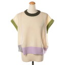 マルニ (Marni) カラーブロックフレンチスリーブセーター カシミヤ アンティークホワイトマルチgcmd0490q0uicw13 2024AW レディース秋...