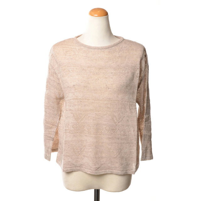 クリスティーナティ (Kristina Ti) 丸襟透かし編みセーター リネンコットン ヌードベージュkma0350cm0164nd2 2025SS レディース...