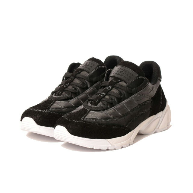 Rakuten - エムエムシックス メゾンマルジェラ (MM6 MAISON MARGIELA) レザースニーカー カーフスキン ブラックsh3ws0011p6214 2025AW メンズ秋冬新作 送料無料 正規取扱