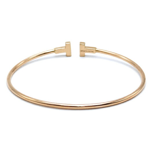 ティファニー Tワイヤー ナロー ブレスレット バングル 16cm K18ピンクゴールド K18PG Tiffany＆Co. 横浜BLANC【中古】