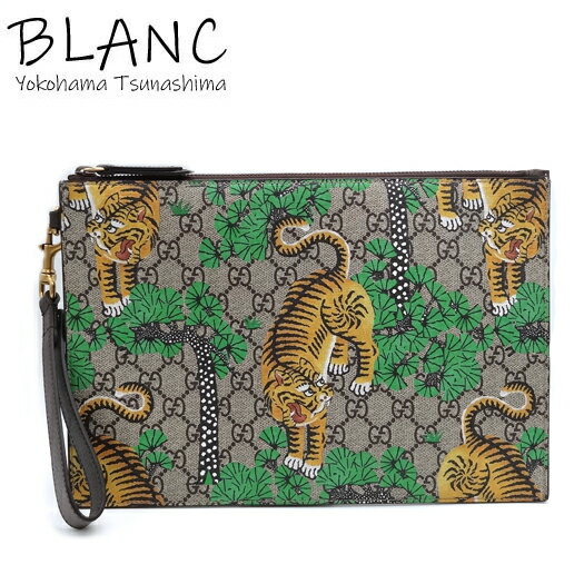 グッチ クラッチバッグ GGスプリーム ブラウン 451473 タイガー 虎 GUCCI 横浜BLANC