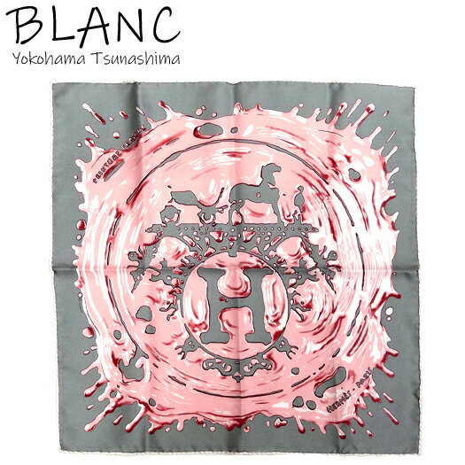 エルメス カレ45 プチカレ ガブロッシュ Peinture Fraiche ペンキ塗りたて シルク グレー ピンク HERMES 横浜BLANC【中古】のサムネイル