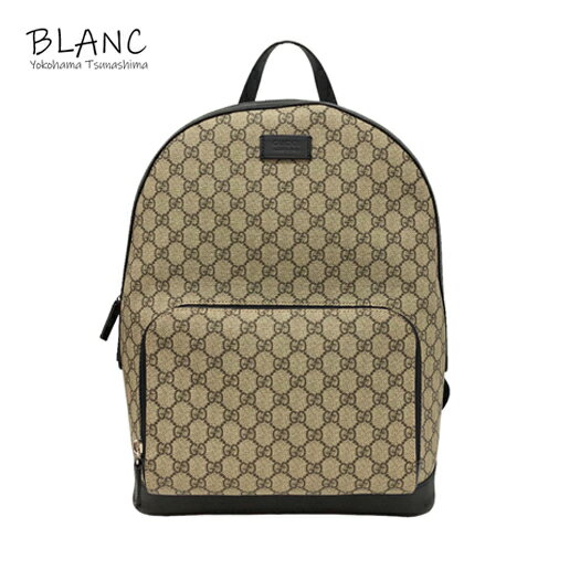 グッチ GGスプリーム バックパック GG スプリーム レザー リュック ベージュ ブラック 406370 GUCCI 横浜BLANC