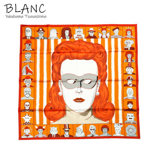 【中古】エルメス カレ90 スカーフ ダブルフェイス エルメスのドレスコード シルク オレンジ HERMES 横浜BLANCのサムネイル