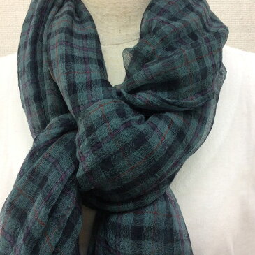 一年中使える 軽くて暖かい優しいタッチのカシミヤ エアカシミヤ全面チェック柄 グレー