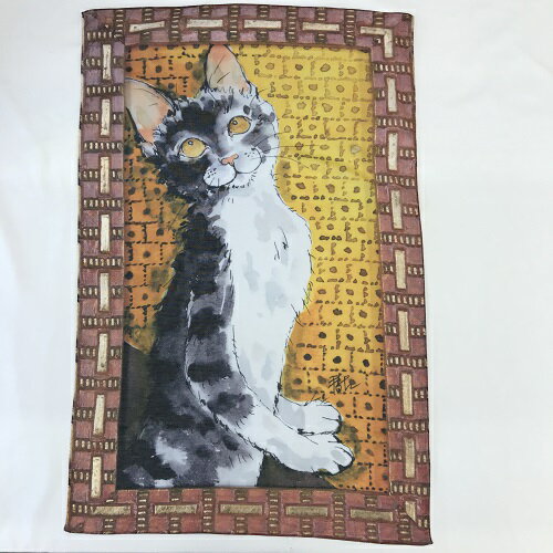 猫が大好きな栗原君古さんが描いネコちゃん日本製コットン100%私、育ちが良いので、お澄ましネコ柄
