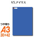 楽天横浜小町〜デザイン工房〜全116色 カッティング用シート A3サイズ 45.アイリス ブルー 青 屋外 表札 切文字 うちわ 文字 車 外装 ステッカー 壁紙 リメイクシート カッティングシート ラッピングシート 自作 キッチン 防水 光沢