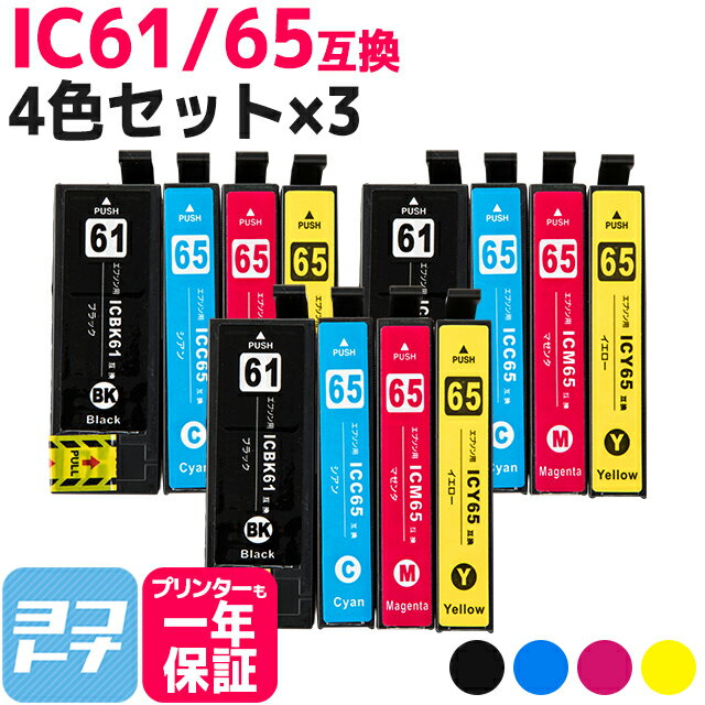 IC4CL61-65 エプソン IC61 IC65 4色×3セッ