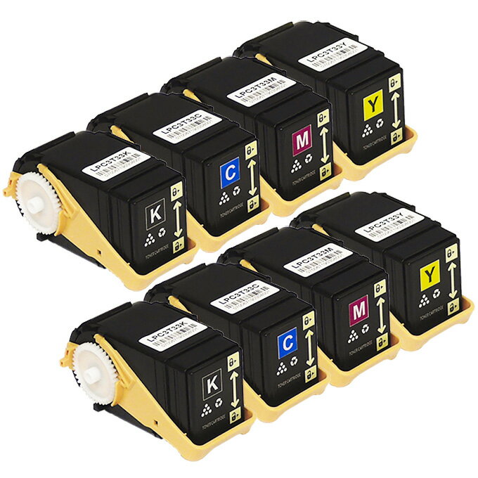 Mサイズ LPC3T33 エプソン epson 4色×2セット互換トナーカートリッジ 内容：LPC3T33K LPC3T33C LPC3T33M LPC3T33Y 対応機種：LP-S7160 / LP-S7160Z 宅配便で送料無料【互換トナー】 2