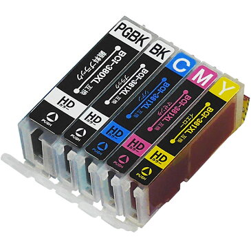 BCI-381XL+380XL/5MP キヤノン 大容量版 5色セット ICチップ付【互換インクカートリッジ】 BCI-381+380/5MPの大容量版 BCI-381XL(BK/C/M/Y)+BCI-380XL(PGBK)<ネコポスで送料無料!>
